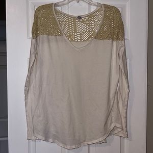 Like New! We the Free Crochet/Lace Henley